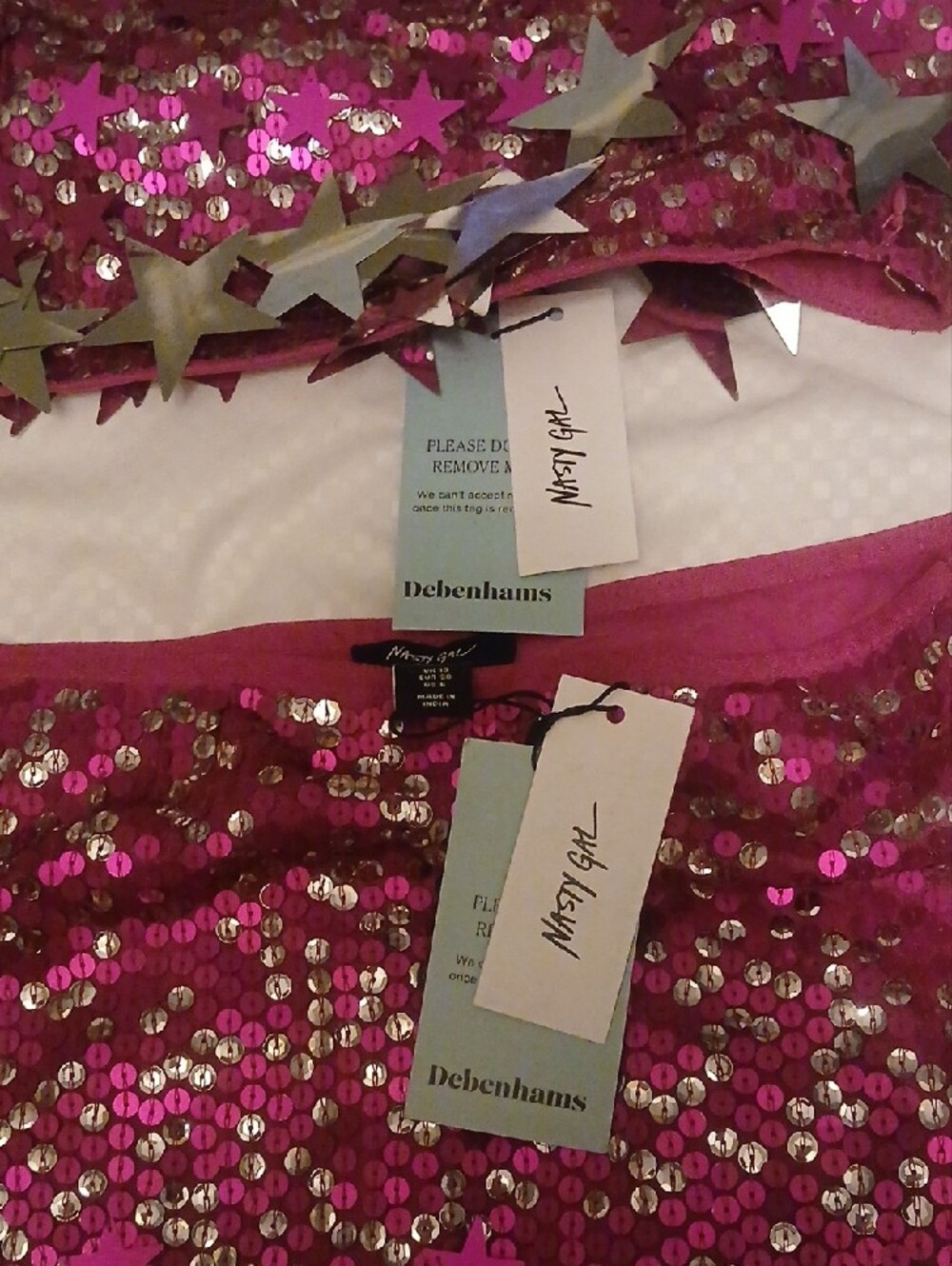 Nasty Gal Limited Embellished Star Trim Mini Skirt & Bralet Combo in Pink - Picture 4 of 4